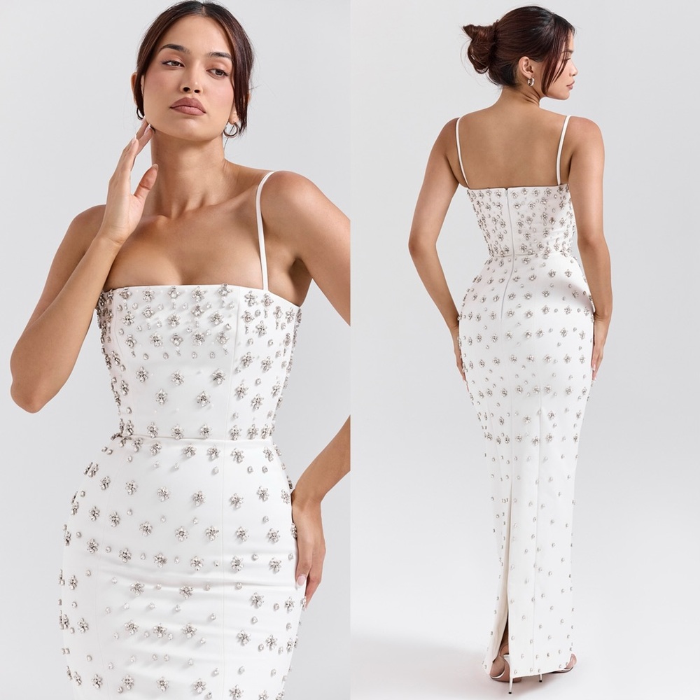 House of CB Martine Elegant White Embellished Bridal Dress - Picture 3 of 6